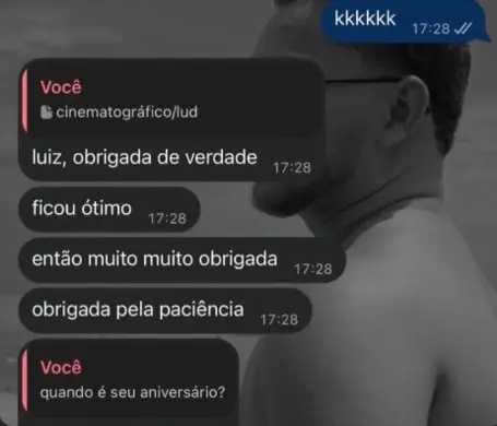 Mensagem agradecendo o resultado e a paciência durante a produção.
